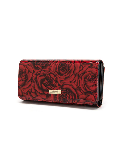 ROSE BUDS LARGE  PATENT LEATHER WALLET WITH RFID- WSF3801