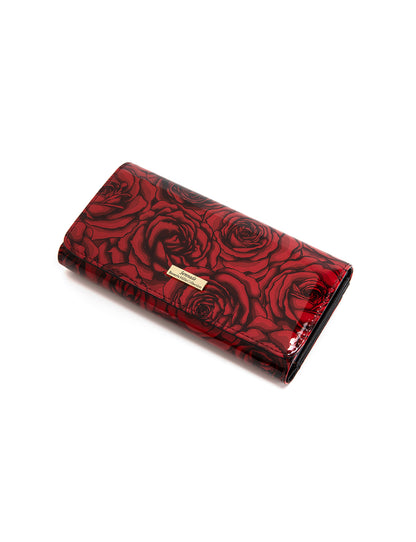 ROSE BUDS LARGE  PATENT LEATHER WALLET WITH RFID- WSF3801