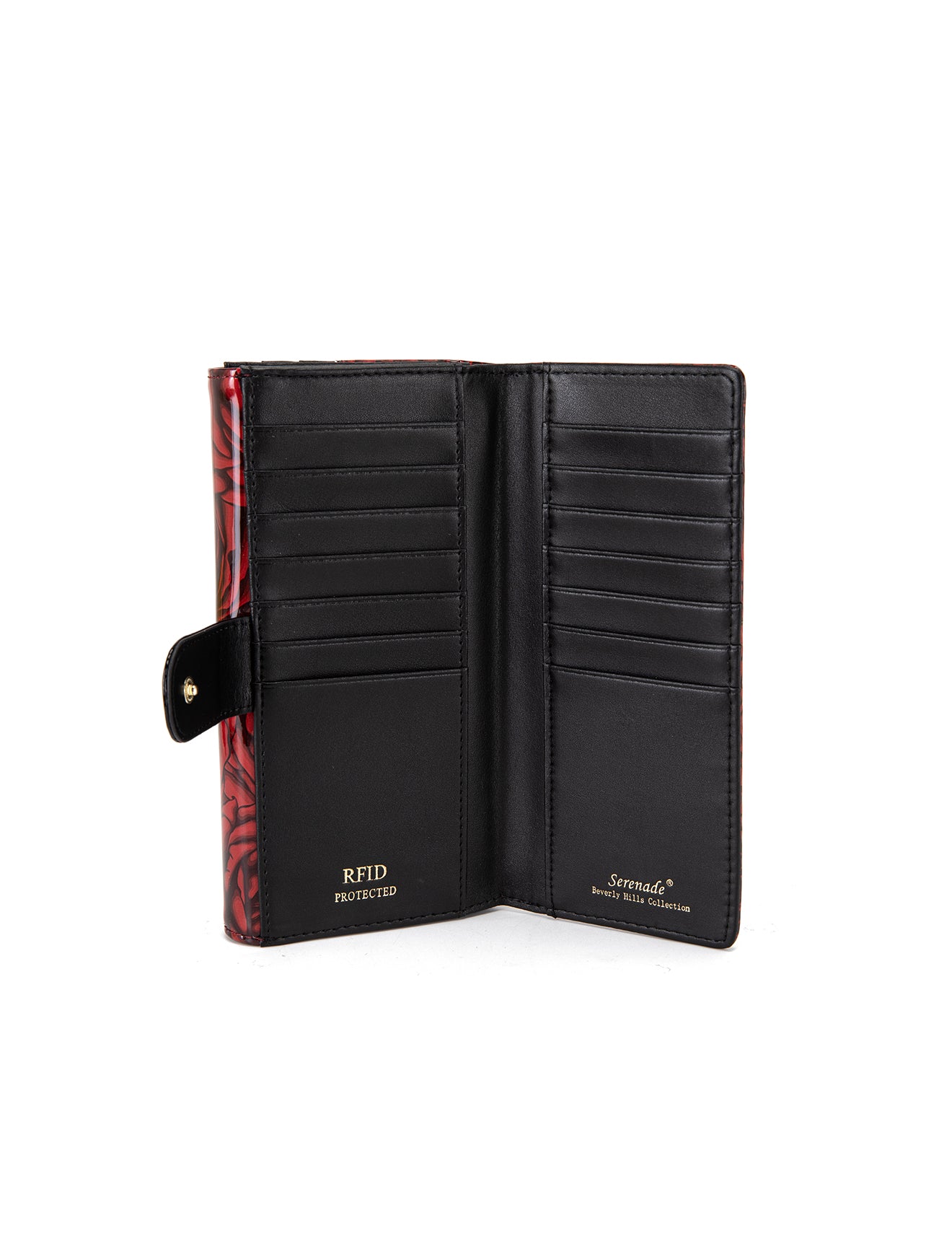 ROSE BUDS LARGE  PATENT LEATHER WALLET WITH RFID- WSF3801
