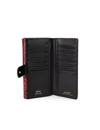 ROSE BUDS LARGE  PATENT LEATHER WALLET WITH RFID- WSF3801