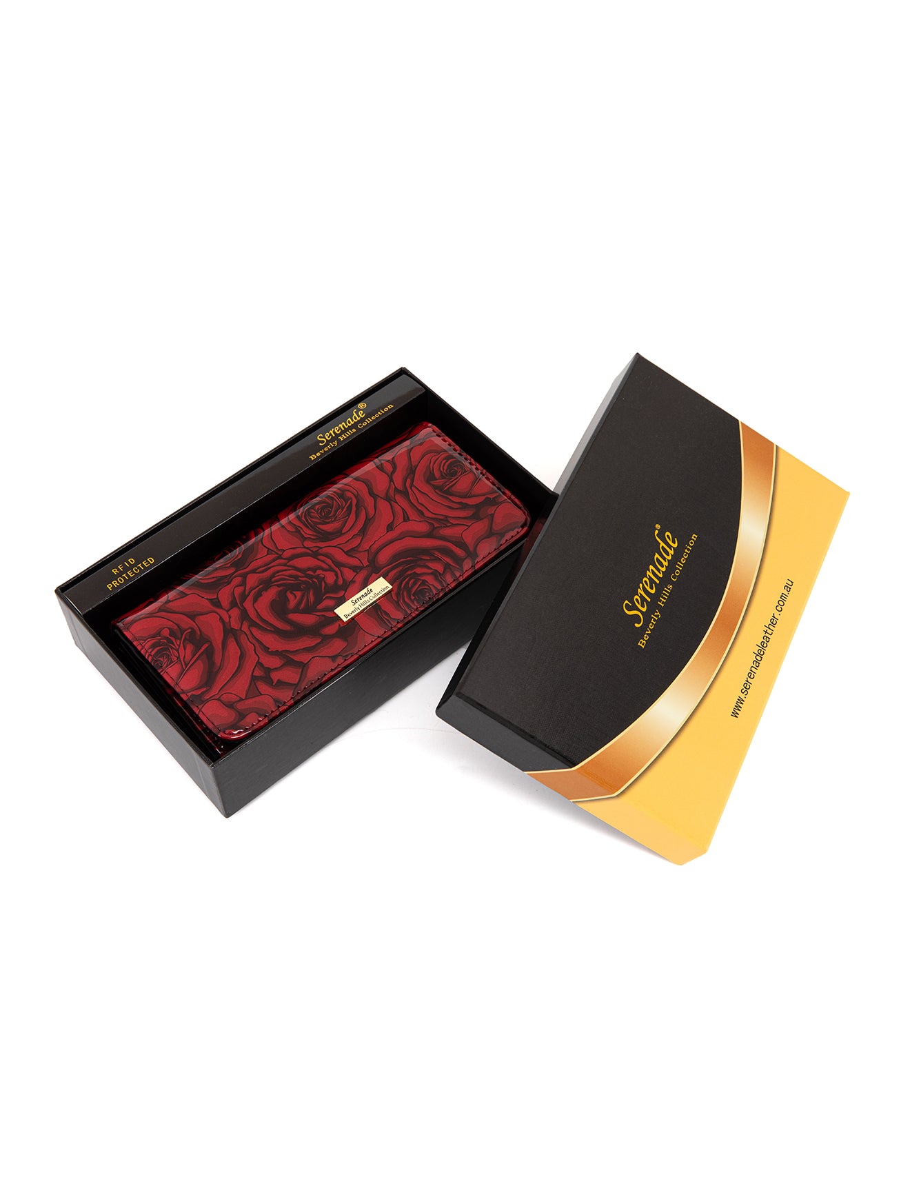 ROSE BUDS LARGE  PATENT LEATHER WALLET WITH RFID- WSF3801