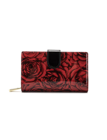 ROSE BUDS MEDIUM PATENT LEATHER WALLET WITH RFID- WSF3802- NEW IN