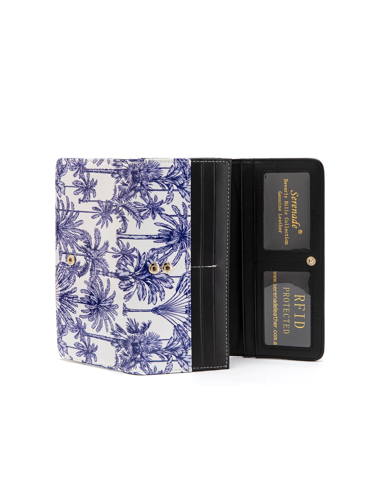 PALMS LARGE  PATENT LEATHER WALLET WITH RFID- WSF4001