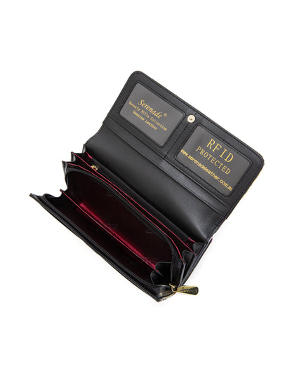 PALMS LARGE  PATENT LEATHER WALLET WITH RFID- WSF4001