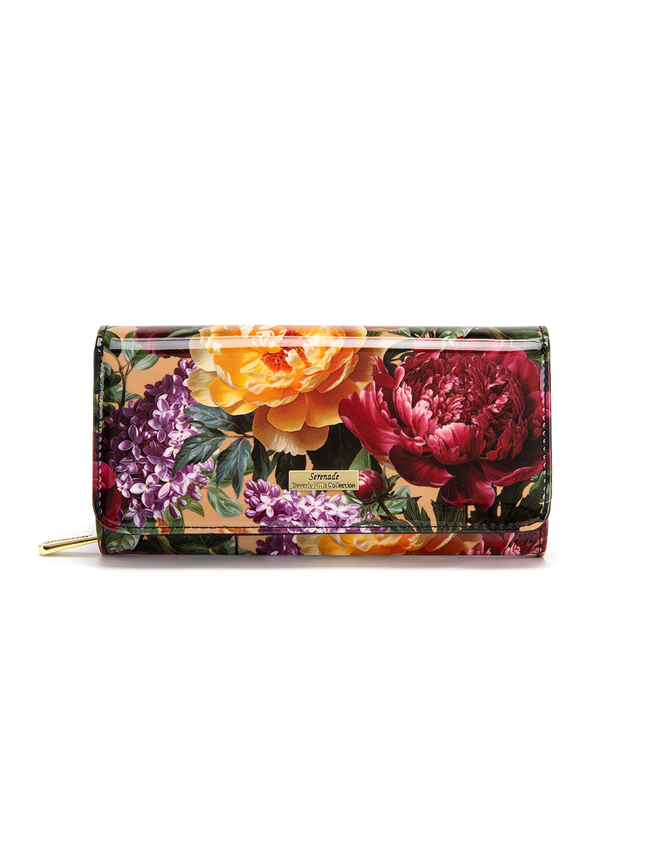 BOUQUET LARGE  PATENT LEATHER WALLET WITH RFID- WSF4101
