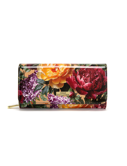 BOUQUET LARGE  PATENT LEATHER WALLET WITH RFID- WSF4101