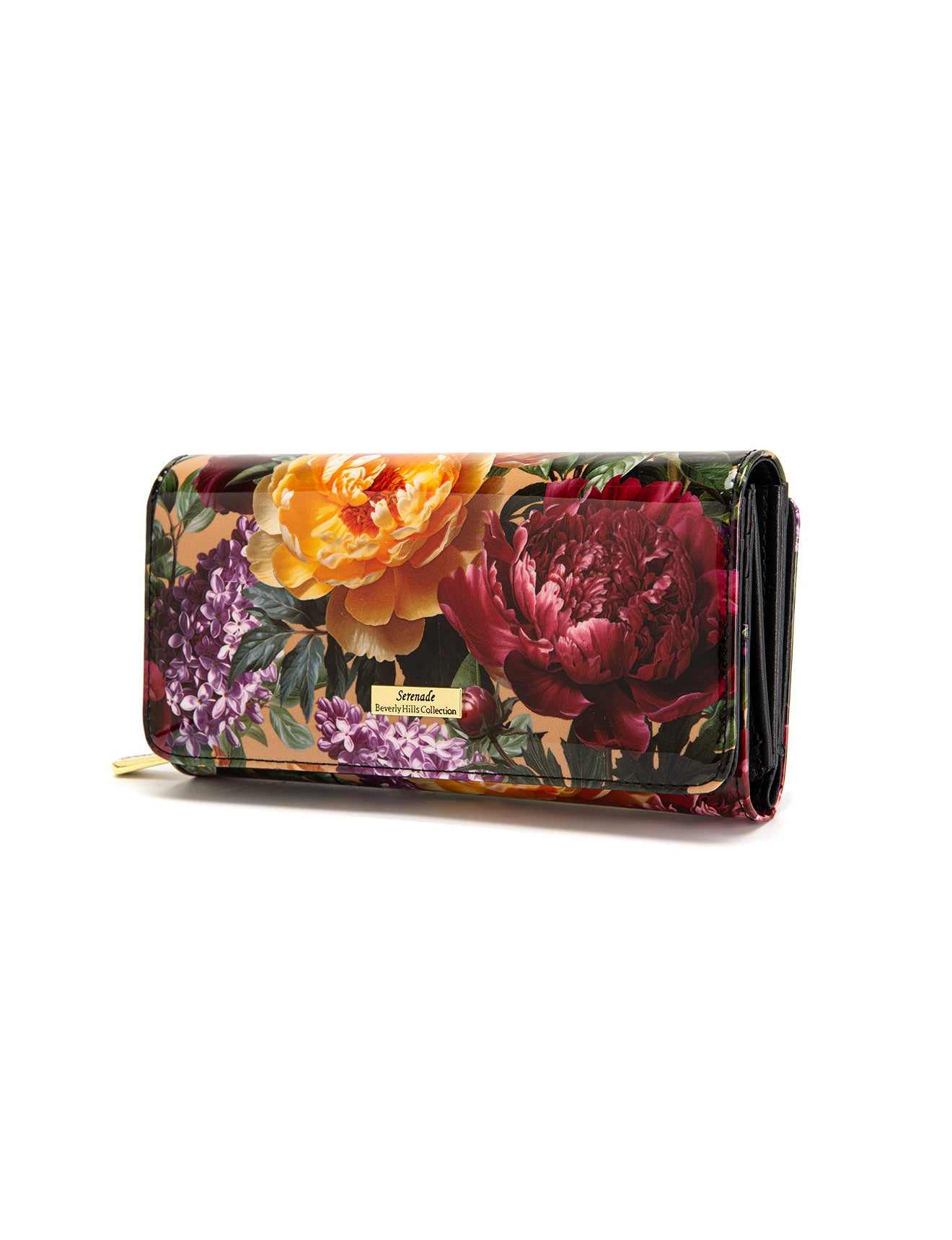 BOUQUET LARGE  PATENT LEATHER WALLET WITH RFID- WSF4101