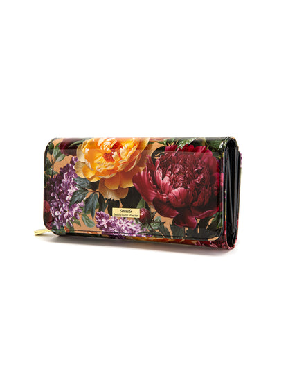 BOUQUET LARGE  PATENT LEATHER WALLET WITH RFID- WSF4101