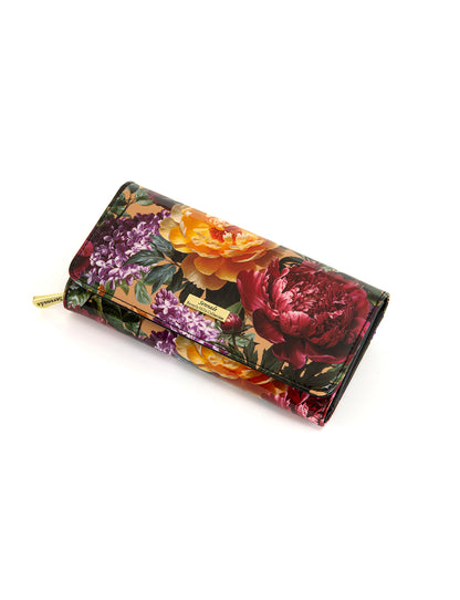 BOUQUET LARGE  PATENT LEATHER WALLET WITH RFID- WSF4101