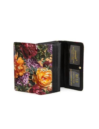 BOUQUET LARGE  PATENT LEATHER WALLET WITH RFID- WSF4101