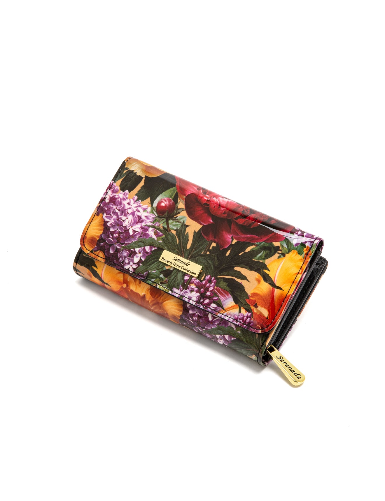 BOUQUET MEDIUM PATENT LEATHER WALLET WITH RFID- WSF4102