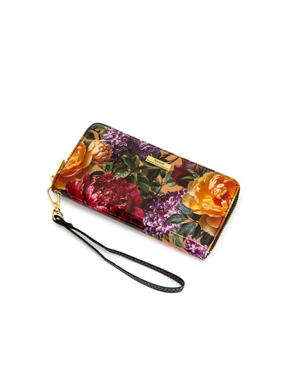 BOUQUET ZIP AROUND LEATHER RFID WALLET- WSF4116