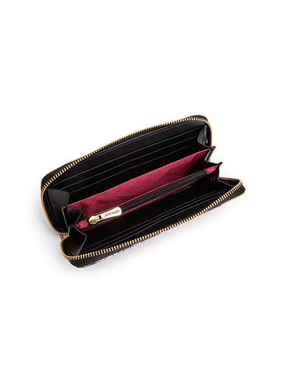 BOUQUET ZIP AROUND LEATHER RFID WALLET- WSF4116