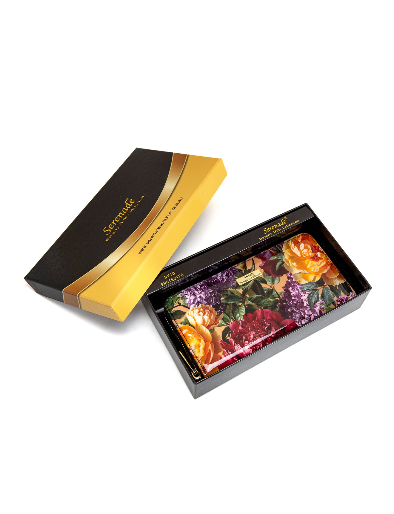 BOUQUET ZIP AROUND LEATHER RFID WALLET- WSF4116