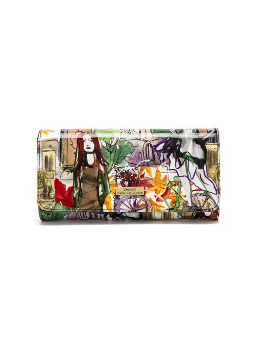 PARISIAN LARGE  PATENT LEATHER WALLET WITH RFID- WSF4201
