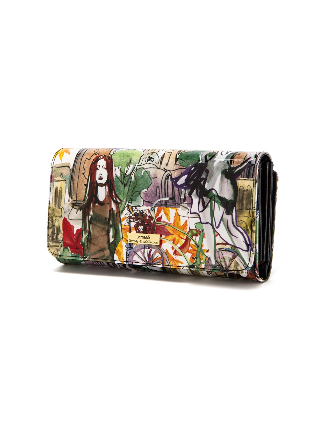 PARISIAN LARGE  PATENT LEATHER WALLET WITH RFID- WSF4201