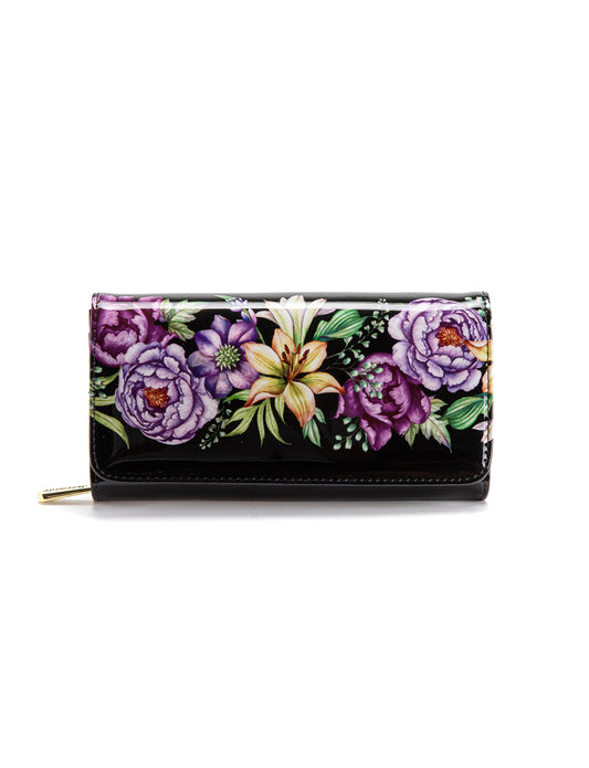 AMBRETTA LARGE  PATENT LEATHER WALLET WITH RFID- WSF4301