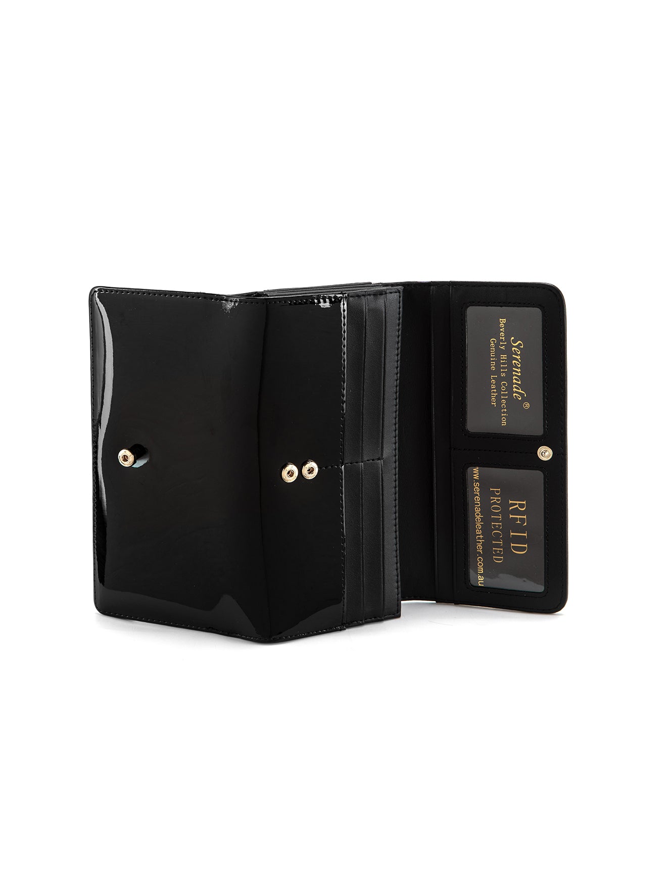 AMBRETTA LARGE  PATENT LEATHER WALLET WITH RFID- WSF4301