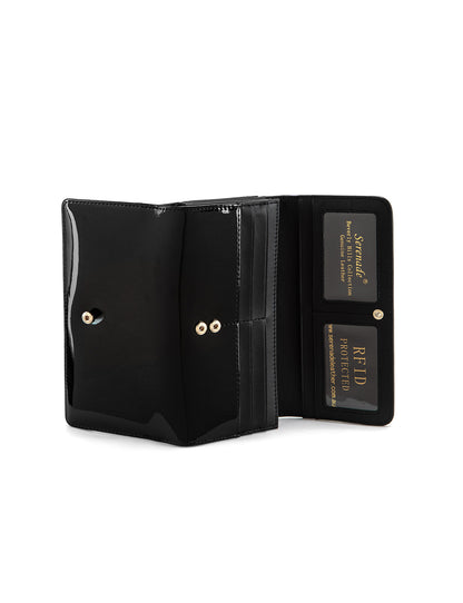 AMBRETTA LARGE  PATENT LEATHER WALLET WITH RFID- WSF4301