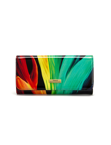 FLAME LARGE  PATENT LEATHER WALLET WITH RFID- WSF4401- NEW IN