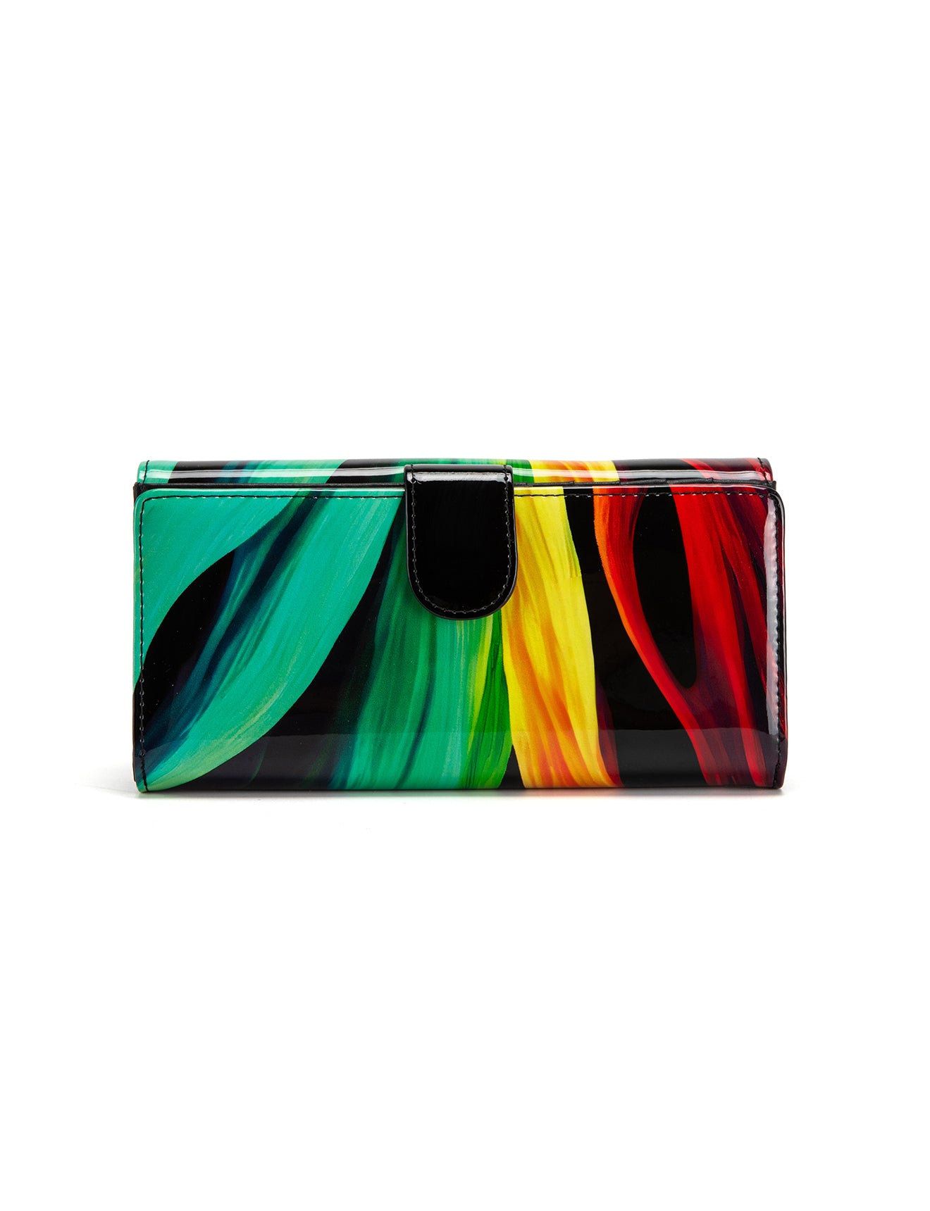 FLAME LARGE  PATENT LEATHER WALLET WITH RFID- WSF4401