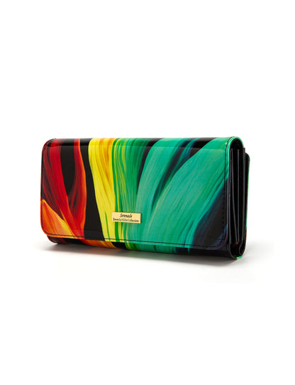 FLAME LARGE  PATENT LEATHER WALLET WITH RFID- WSF4401