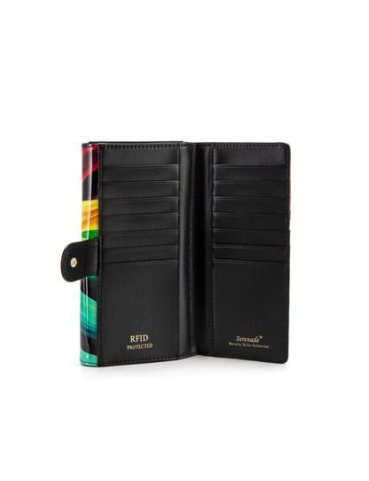 FLAME LARGE  PATENT LEATHER WALLET WITH RFID- WSF4401
