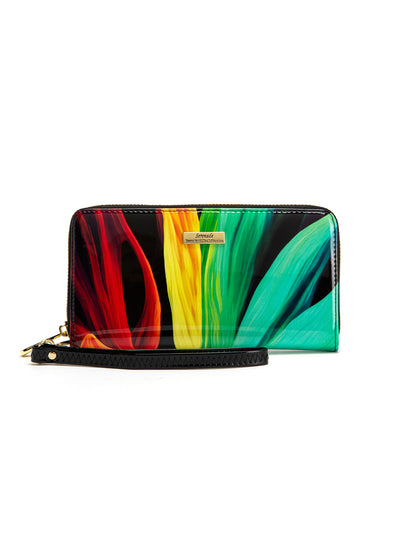 FLAME ZIP AROUND LEATHER RFID WALLET- WSF4416