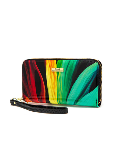 FLAME ZIP AROUND LEATHER RFID WALLET- WSF4416