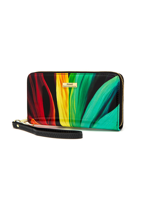 FLAME ZIP AROUND LEATHER RFID WALLET- WSF4416