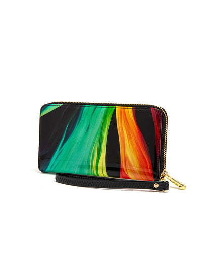 FLAME ZIP AROUND LEATHER RFID WALLET- WSF4416