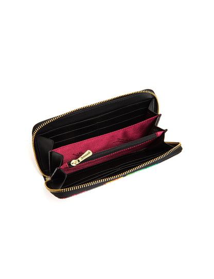 FLAME ZIP AROUND LEATHER RFID WALLET- WSF4416