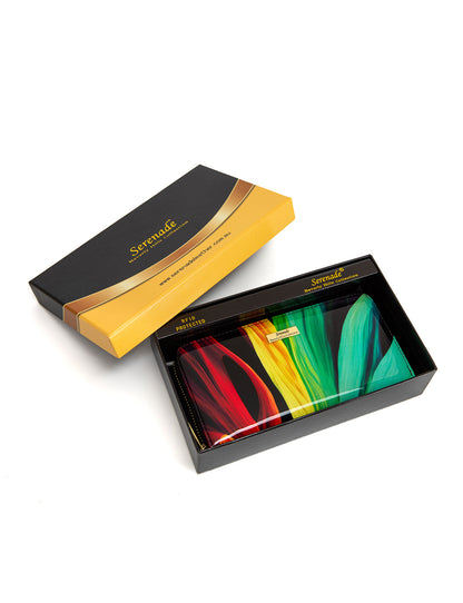 FLAME ZIP AROUND LEATHER RFID WALLET- WSF4416