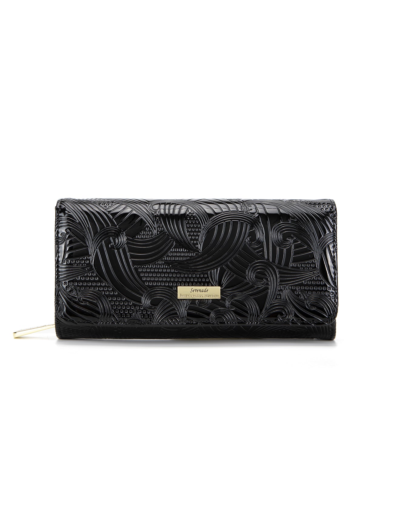 AMIRA LARGE  PATENT LEATHER WALLET WITH RFID- WSF4501-BLK