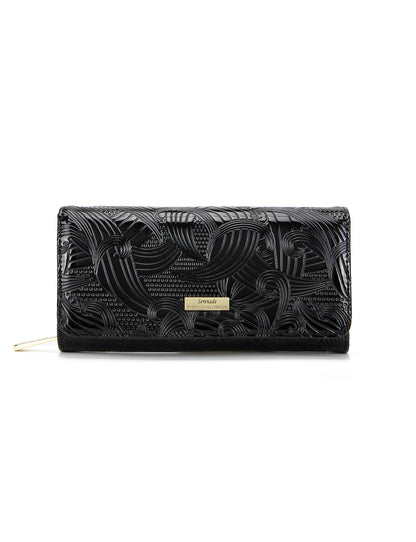AMIRA LARGE  PATENT LEATHER WALLET WITH RFID- WSF4501-BLK