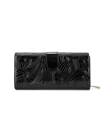 AMIRA LARGE  PATENT LEATHER WALLET WITH RFID- WSF4501-BLK-NEW IN