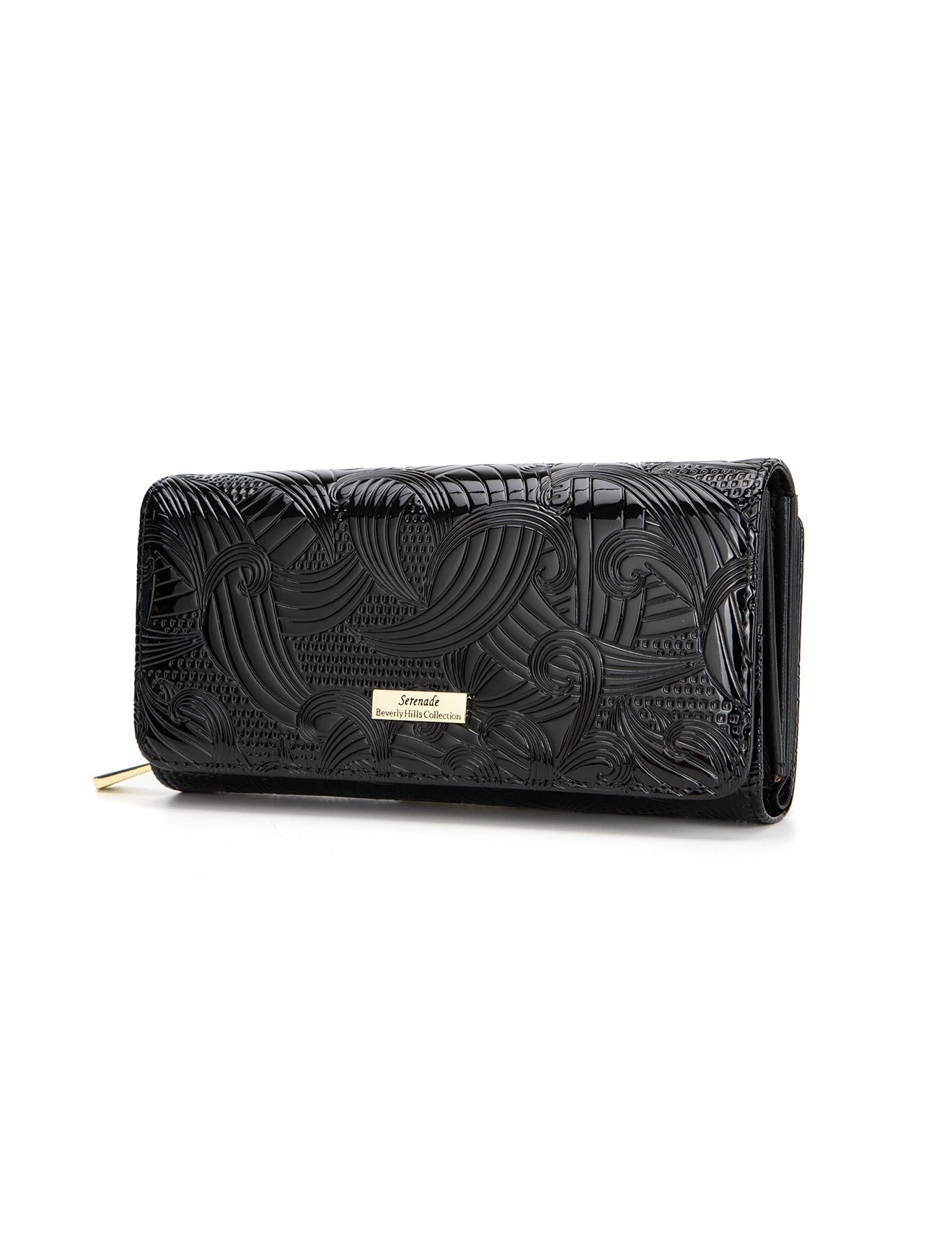 AMIRA LARGE  PATENT LEATHER WALLET WITH RFID- WSF4501-BLK