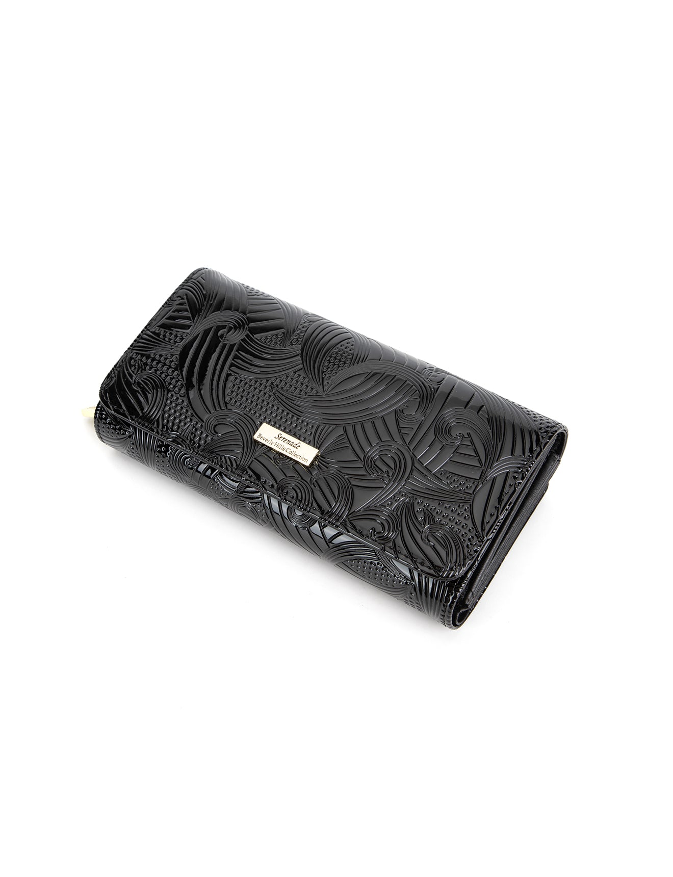 AMIRA LARGE  PATENT LEATHER WALLET WITH RFID- WSF4501-BLK