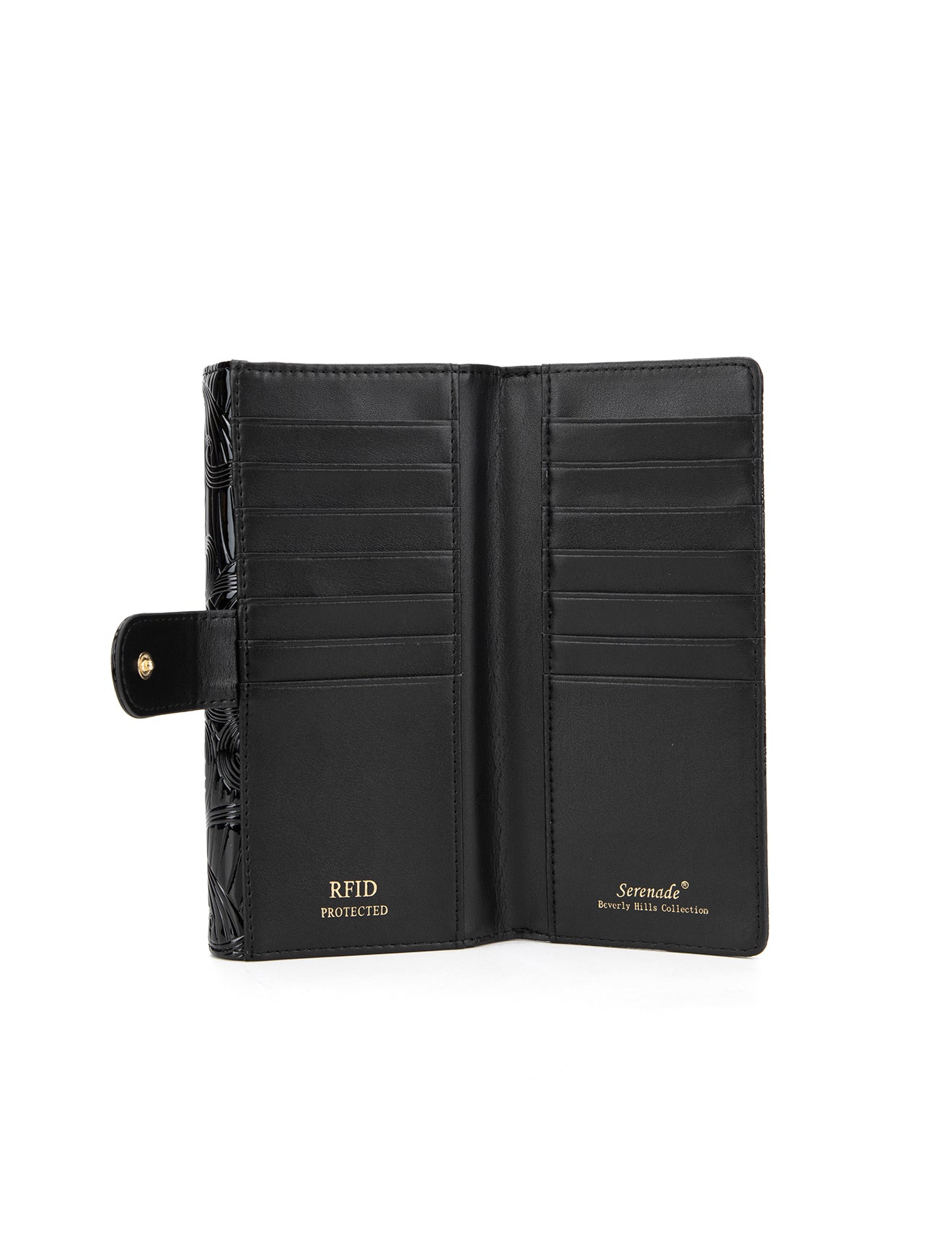 AMIRA LARGE  PATENT LEATHER WALLET WITH RFID- WSF4501-BLK