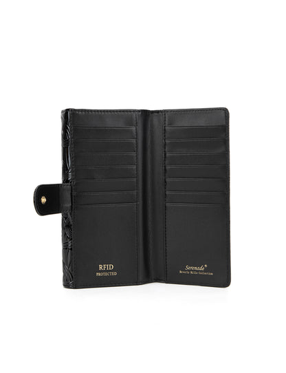 AMIRA LARGE  PATENT LEATHER WALLET WITH RFID- WSF4501-BLK