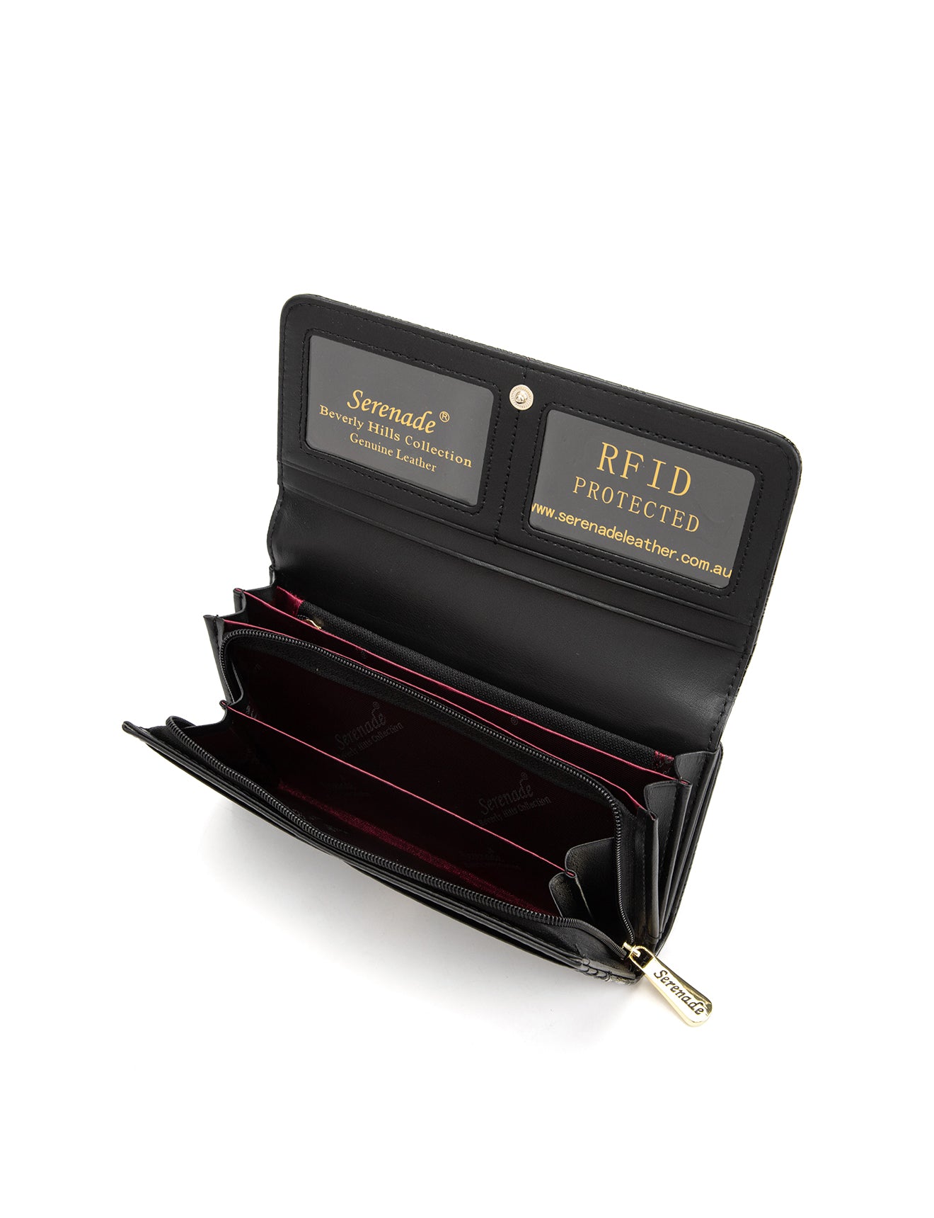 AMIRA LARGE  PATENT LEATHER WALLET WITH RFID- WSF4501-BLK