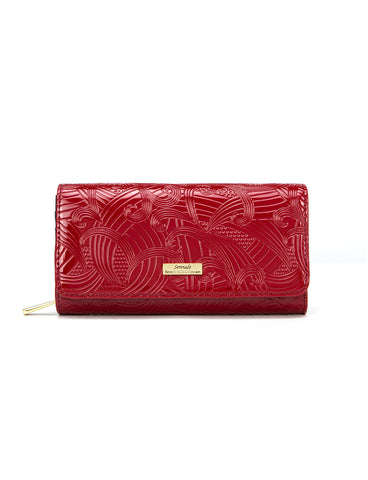 AMIRA LARGE  PATENT LEATHER WALLET WITH RFID- WSF4501-RED- NEW IN