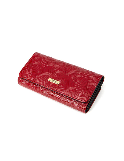 AMIRA LARGE  PATENT LEATHER WALLET WITH RFID- WSF4501-RED- NEW IN