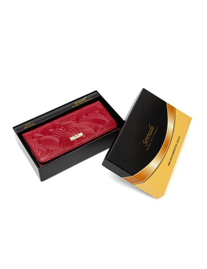AMIRA LARGE  PATENT LEATHER WALLET WITH RFID- WSF4501-RED- NEW IN