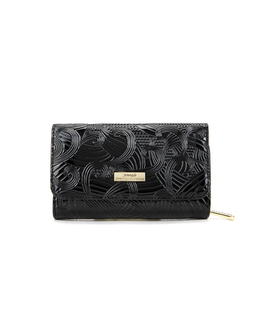 AMIRA MEDIUM PATENT LEATHER WALLET WITH RFID-WSF4502-BLK- NEW IN