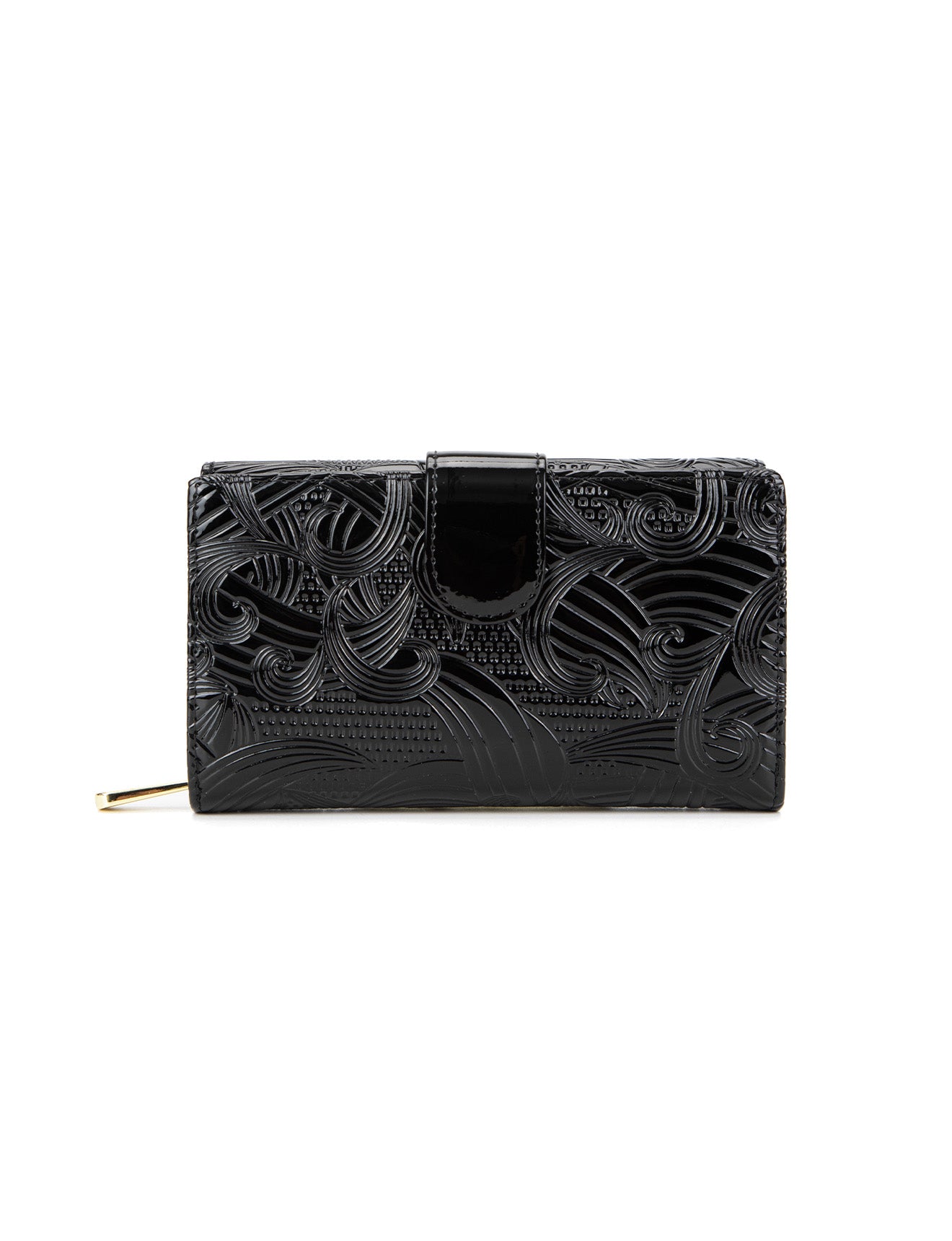 AMIRA MEDIUM PATENT LEATHER WALLET WITH RFID-WSF4502-BLK