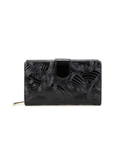 AMIRA MEDIUM PATENT LEATHER WALLET WITH RFID-WSF4502-BLK