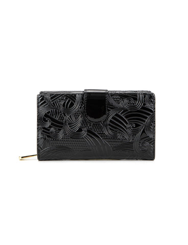 AMIRA MEDIUM PATENT LEATHER WALLET WITH RFID-WSF4502-BLK- NEW IN