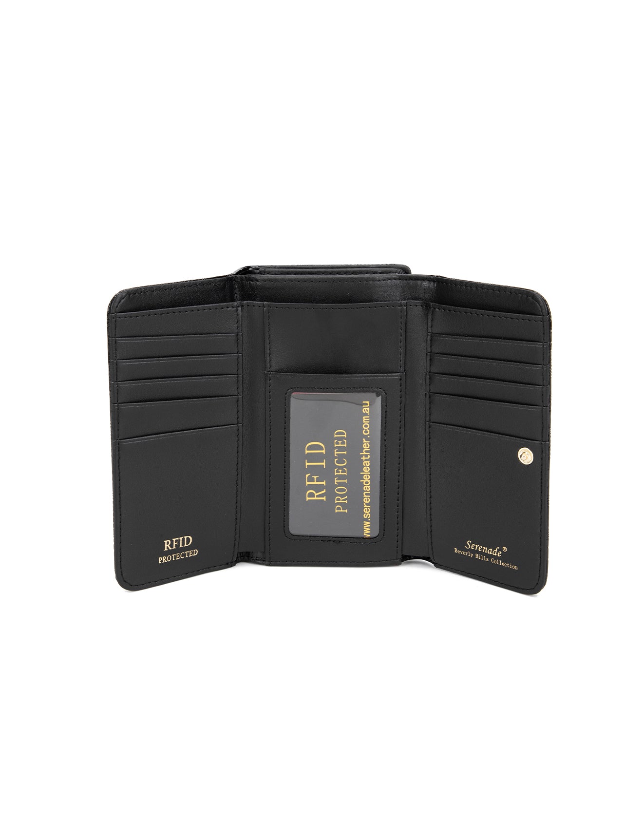 AMIRA MEDIUM PATENT LEATHER WALLET WITH RFID-WSF4502-BLK