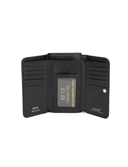 AMIRA MEDIUM PATENT LEATHER WALLET WITH RFID-WSF4502-BLK